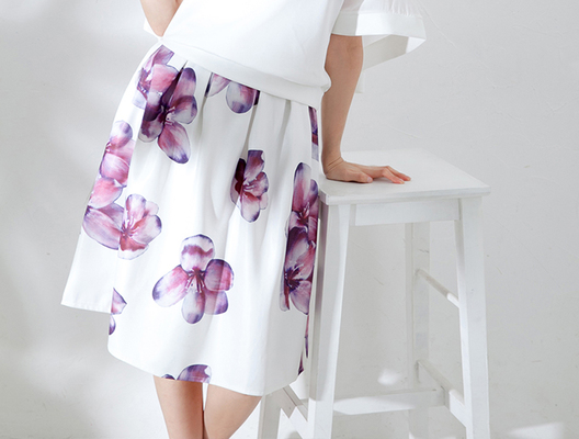 ビッグフラワーミディスカート