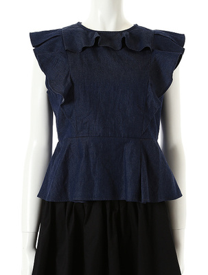 ガーリーフリルトップス