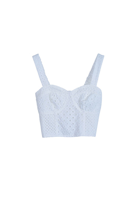 コットンレースショートビスチェ