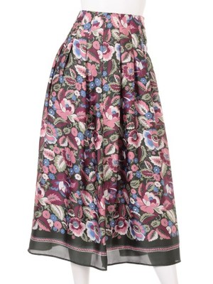 フラワープリントロングスカート