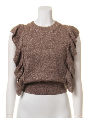 ラメフリルニットプルオーバー