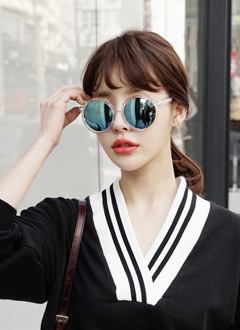 ミラーレンズビッグサークルサングラス・全5色・n44035