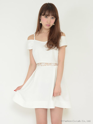 オフショルツイードワンピース