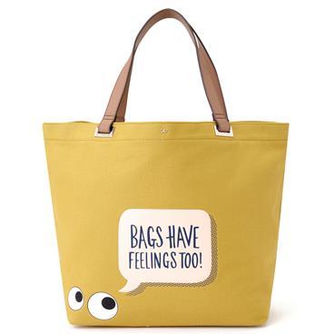 HOUSEHOLD TOTE LARGE FEELINGS  CANVAS IN MUSTARD