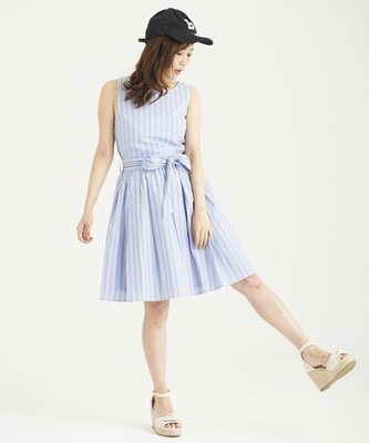 リボン付ストライプワンピース