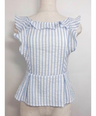 ストライプバックリボントップス