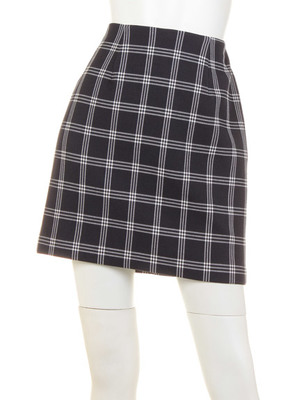 ワッフルチェックタイトミニスカート