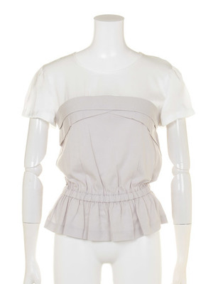 ギャザー切替ペプラムTOPS