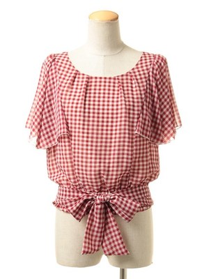 Supreme.La.La. (シュープリーム ララ) シアーギンガムフレアトップス