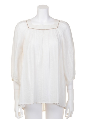 コットンボイルスモックブラウス