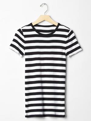 Modern stripe crew tee
