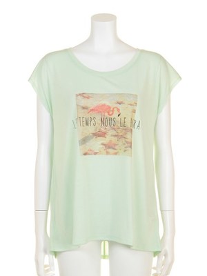 転写フォトフラミンゴtee