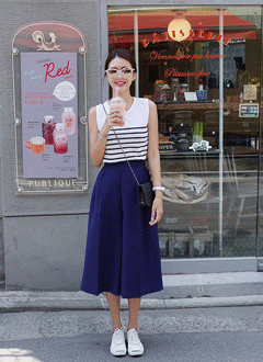 ディープカラータックガウチョパンツ