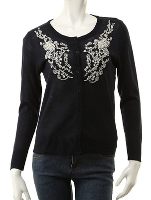 刺繍カーディガン