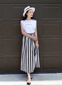 ストライプロングスカート