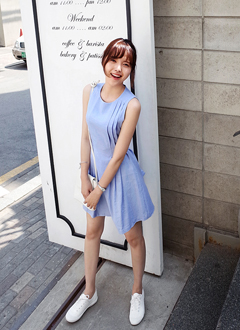 バックリボンタックAラインワンピース