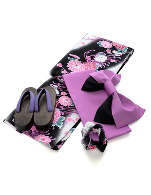 [5点セット]菊花柄浴衣