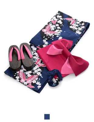 [5点セット]チョウチョ柄浴衣