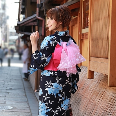 浴衣３点セット（作り帯タイプ）　