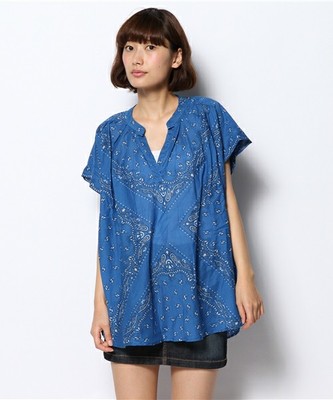 【Market】バンダナ柄スキッパーブラウス