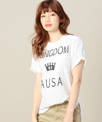 BEAUTY&YOUTH WOMENS BYBC THE DAY ON THE BEACH ポケット Tシャツ