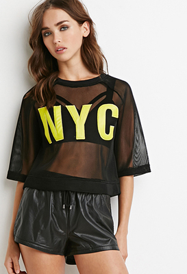 NYCグラフィックメッシュトップ