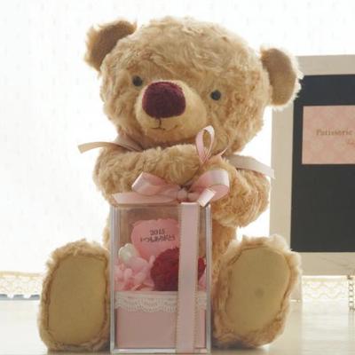 テディベアとハートのカーネーション ピンク