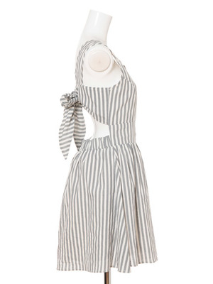 ストライプバックリボンワンピース