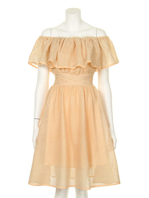 オフショルパフワンピース