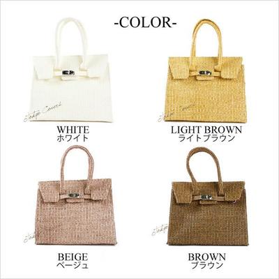 ストローハンドバッグ 