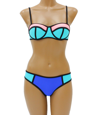 ブロッキングカラーカップビキニ