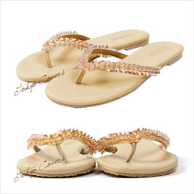 ビジュー トングサンダル 