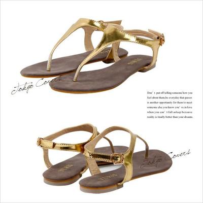 メタリックストラップ サンダル