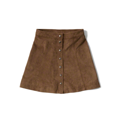 FAUX SUEDE A-LINE SKIRT