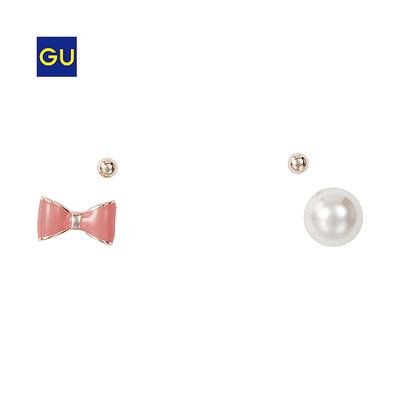 バックパールリボンピアスセット