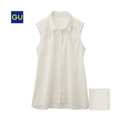 リネンブレンドシャツ（ノースリーブ）