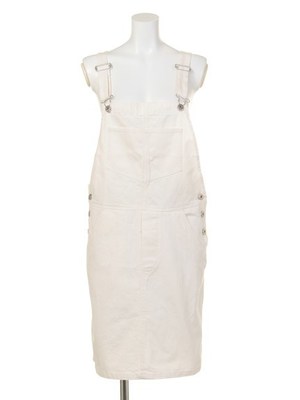 ホワイトデニムサロペットスカート