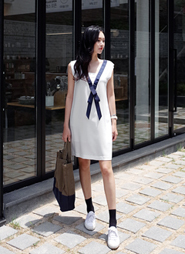 ロングボンストレートワンピース