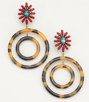 ACRYL HOOP JEWEL EARRING