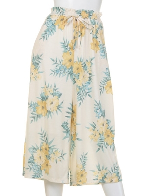 トロピカルフラワーガウチョパンツ