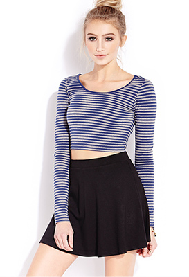 マリンボーダークロップトップ