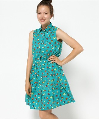 フルーツ ノースリーブ ワンピース