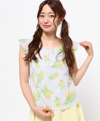 レモン柄ブラウス