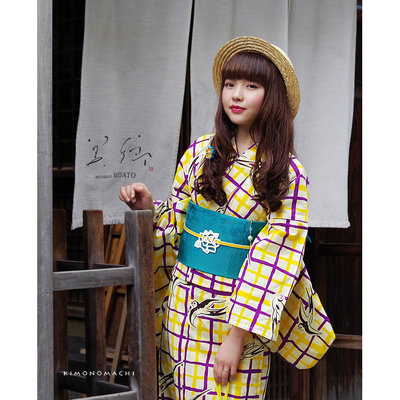 サフラン×パープル 格子ツバメ