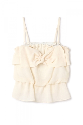 フロントリボンベアブラウス