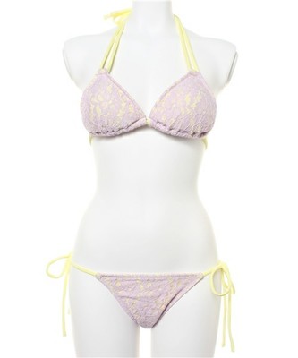 バイカラーレーストライアングルビキニ