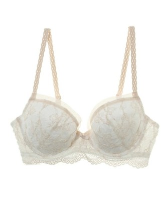 配色シャーリングレース -3/4カップワイヤーブラジャー