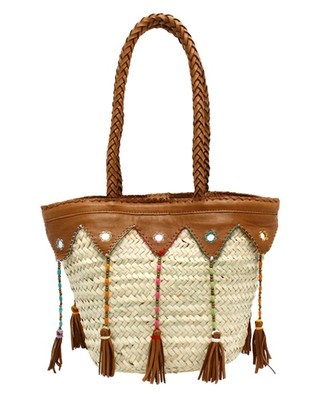 ENSBSKT1202 TASSEL RAFFIA SML BSKT