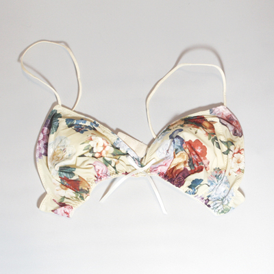 soft bra&shorts ivory flower