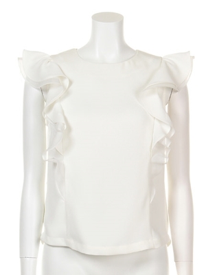 フリルノースリブラウス